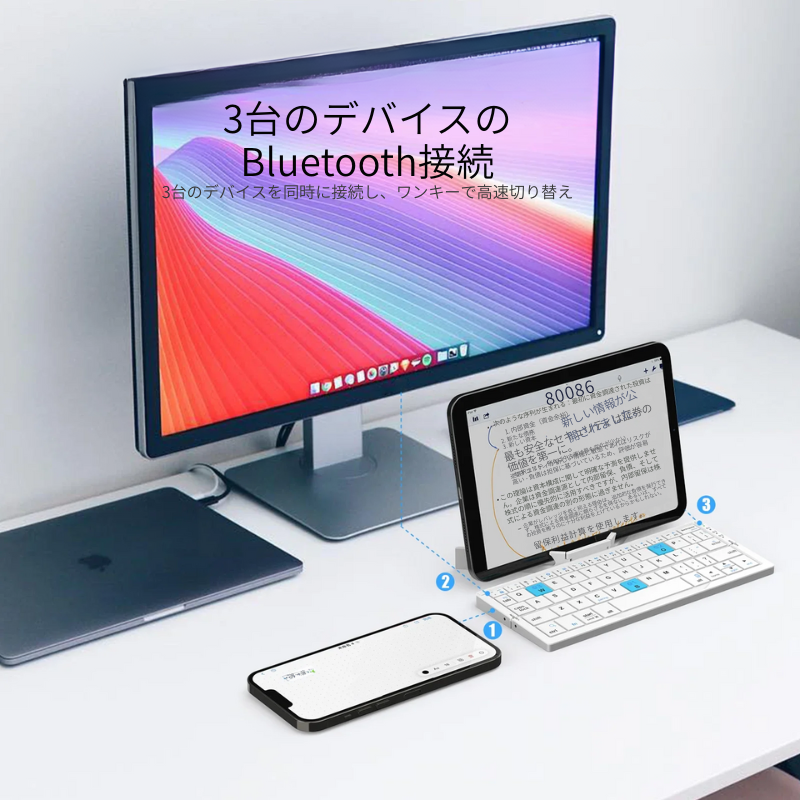 折りたたみ式Bluetoothキーボード – 軽量&静音で快適タイピング
