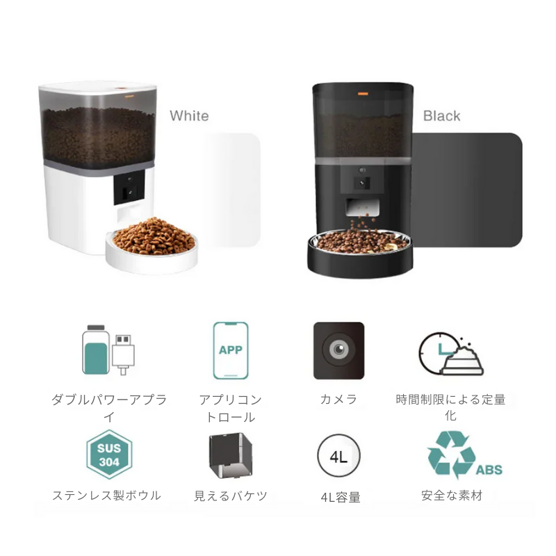 カメラ&Wi-Fi搭載 – ペットの食事と安全を見守る