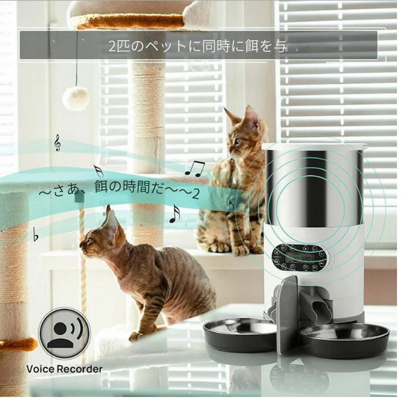 4Lスマート自動給餌器 – Wi-Fi対応で正確な給餌&遠隔操作